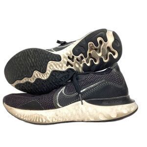 Nike Renew Run - Men's Size 8 - Black Metallic Silver Running Shoes - CK6357-002